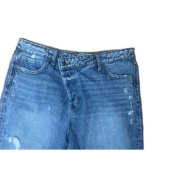 Flying monkey high rise straight raw hem button fly demin distressed jeans 9(29) - Picture 4 of 10